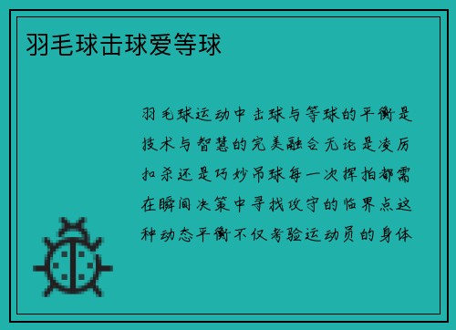 羽毛球击球爱等球